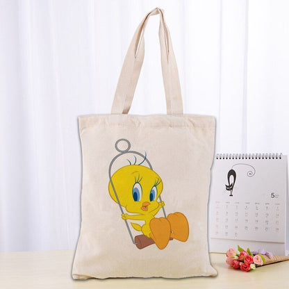 Printed Canvas Tote Bag 30x35cm Cotton Linen Handbag Shopping Women Handbag 1 PC