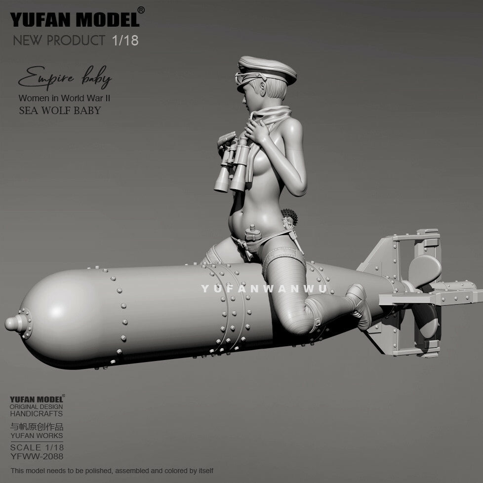 1/18 resin figures model Fantasy Empire baby and torpedo Unassembled Unpainted