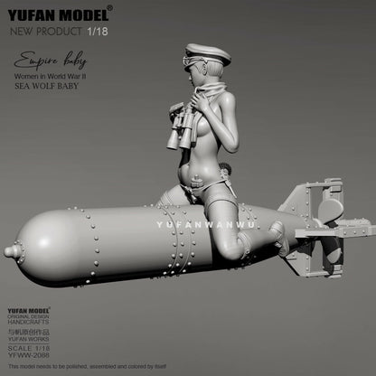 1/18 resin figures model Fantasy Empire baby and torpedo Unassembled Unpainted