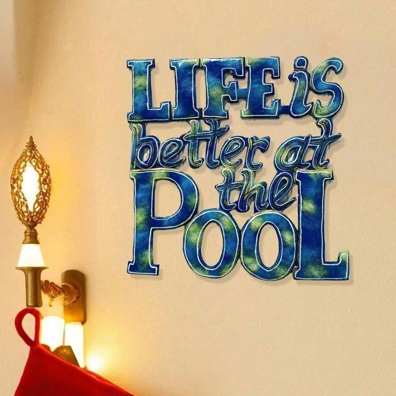 CIFbuy Coastal Beach House Metal Wall Art Summer Pool Party Nautical Home Decor
