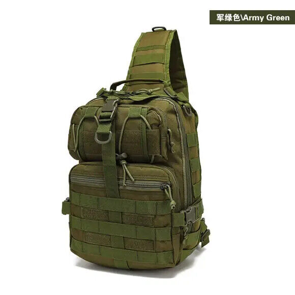 Men Nylon Crossbody Bag Tactics Canvas Shoulder Hiking Travel Outdoor Sports
