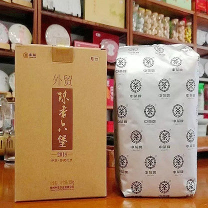 500g 2019 Zhongcha Liupao Tea Hei Cha China Liu Bao Cha Dark Tea Foreign Trade