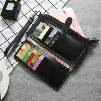 Lady Handbag Female Card Wallet Handbag Clamps Billfold Cash Clip Women Purse PU