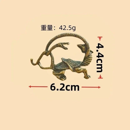 4PCS Brass Four Divine Beasts Ornament Dragon White Tiger Suzaku Xuanwu Decor