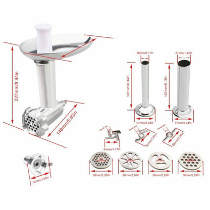 Kenwood Meat Grinders Accessories Sausage Stuffer Attachment Cooking Chef Steel