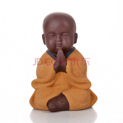 yixing zisha tea pet home ornament Chinese handmade Buddhist statue monk small