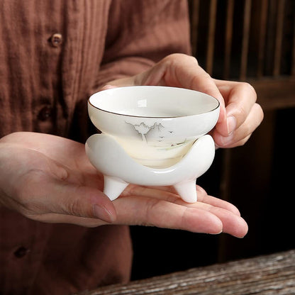 Tea Filter Porcelain Tea Set Kung Fu Household Tea Strainer Tea