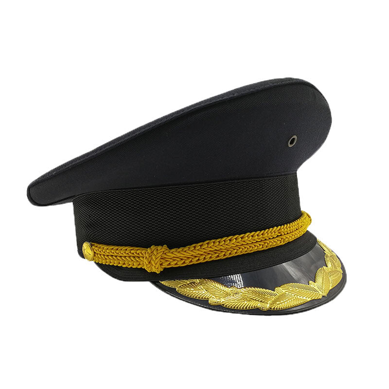 Army Officer Hat Captain Cap Black Soldier Fancy Dress Military Performance New