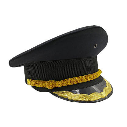Army Officer Hat Captain Cap Black Soldier Fancy Dress Military Performance New
