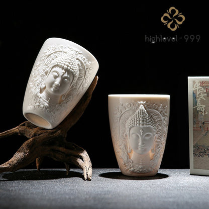 Porcelain Buddha Tea Water Cup Coffee Drinking Buddhism Zen Home Decor
