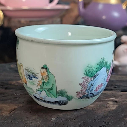 Chinese Jingdezhen Porcelain Enamel Color Tea Cup：八仙过海