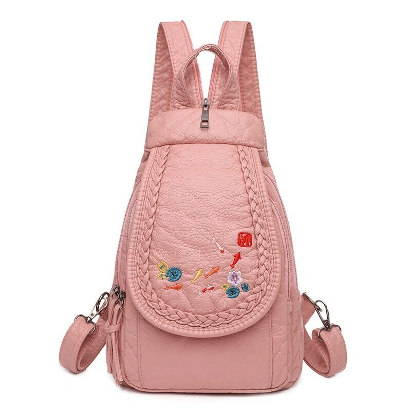 High Quality Backpack Women New Leather Backpack School Bag for Teenage Girls
