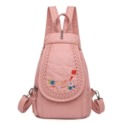 High Quality Backpack Women New Leather Backpack School Bag for Teenage Girls