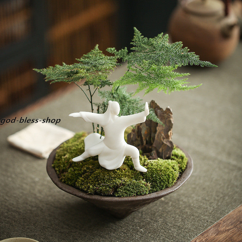 Zen Style Tea Pet Creative Tai Ji Posture Porcelain Tea Play Home Decoration New