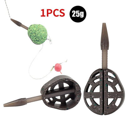 25/35g Inline Method Feeder Mold Bait Thrower Bait Plumb Set Zinc Alloy Carp Kit