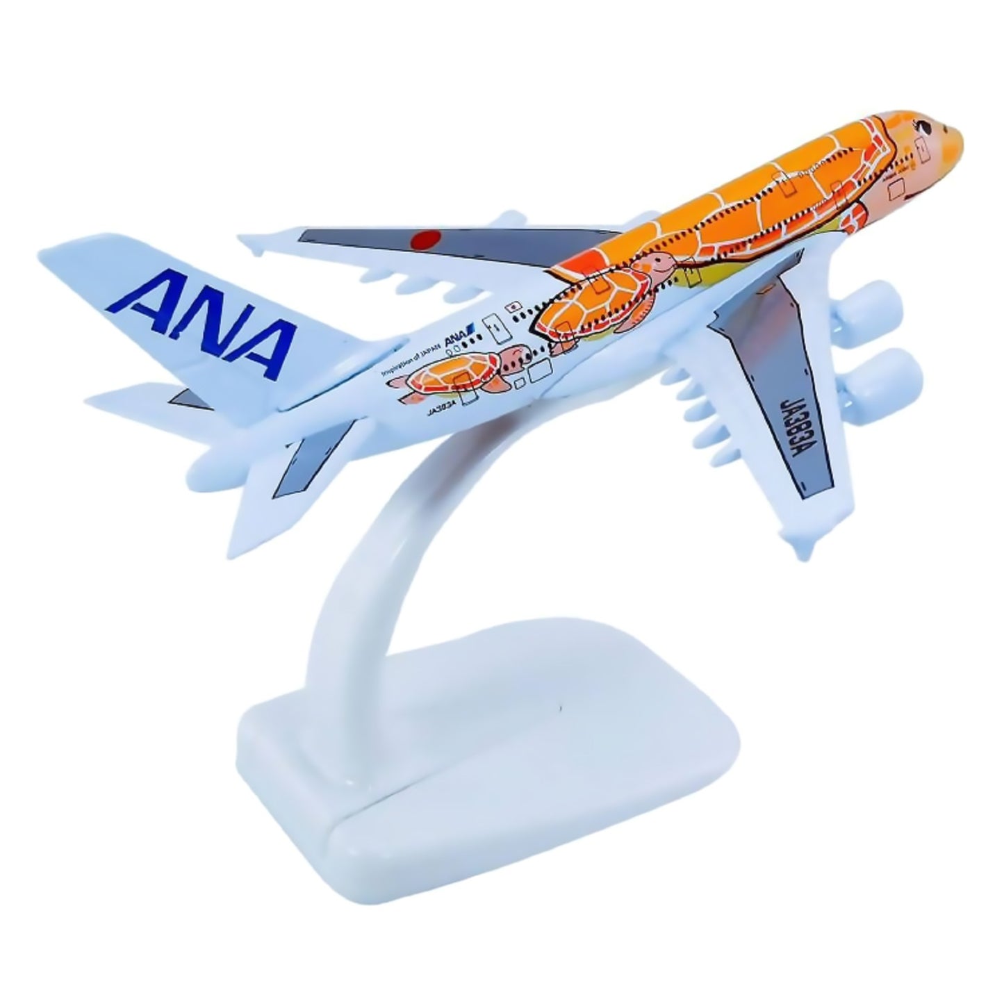 New 1:500 Scale Orange ANA Sea Turtle Painting A380 Alloy Plane Aircraft Model