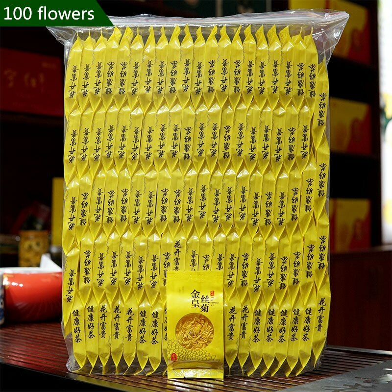 Premium Chrysanthemum Tea Gold Silk Healthy Flower Floral Herbal Tea 100 Pcs