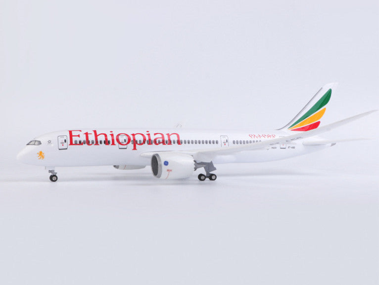 1:130 43CM Ethiopian BOEING 787 Airplane Landing Gear Resin Aircraft Plane Model