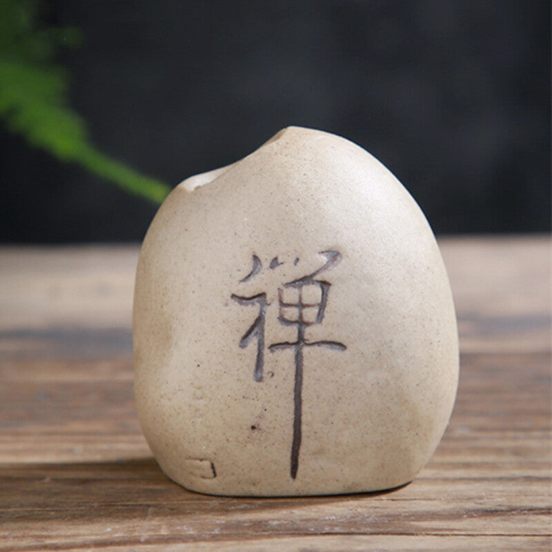 Buddhism Zen Chinese Style Mini Ceramic Vase Handicrafts Tea Ornaments Decor