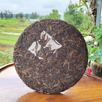 Pu'er Tea, Old Raw Tea, Menghai Qizi Cake Yunnan Gu Liu Da Cha Shan Ge Deng 357g