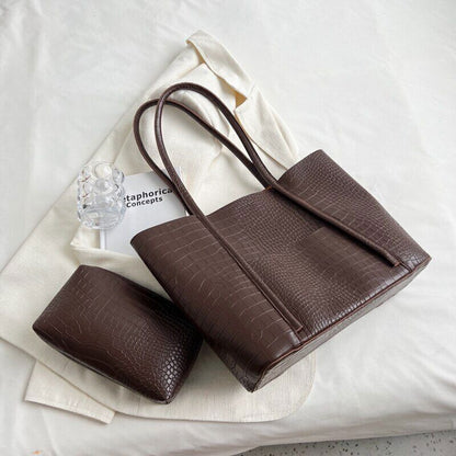 PU Leather Shoulder Bag Women Winter Female Handbags Purses Tote Bags