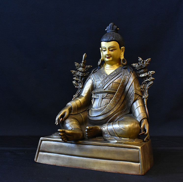 8'' Tibet Guru Jigme Lingpa Master Buddha Bronze Statue