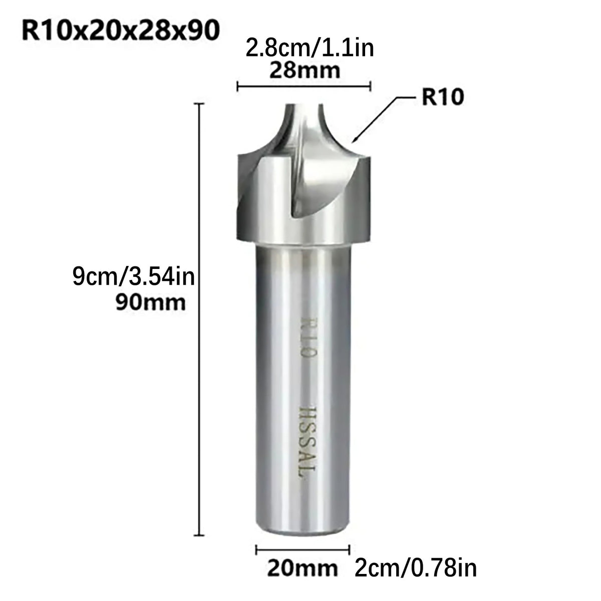 R2-R10 Radius HSS Corner Rounding End Mill Milling Cutter CNC Router Bit Tool