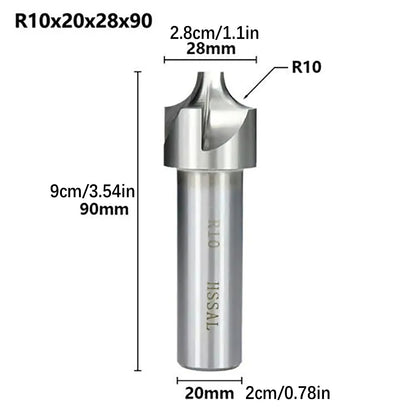 R2-R10 Radius HSS Corner Rounding End Mill Milling Cutter CNC Router Bit Tool