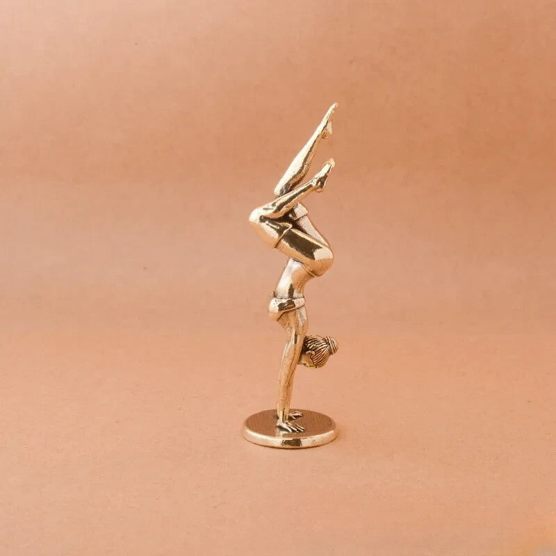 3.8 inch Solid Brass Inverted Goddess Yoga Pose Beauty Body Model Statue Decor