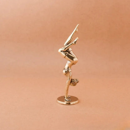 3.8 inch Solid Brass Inverted Goddess Yoga Pose Beauty Body Model Statue Decor