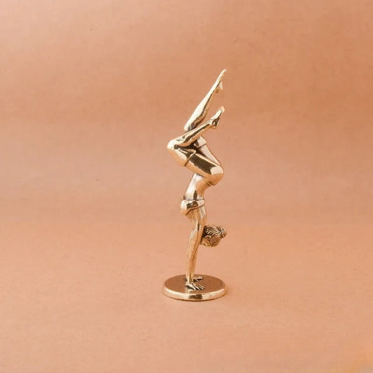 3.8 inch Solid Brass Inverted Goddess Yoga Pose Beauty Body Model Statue Decor