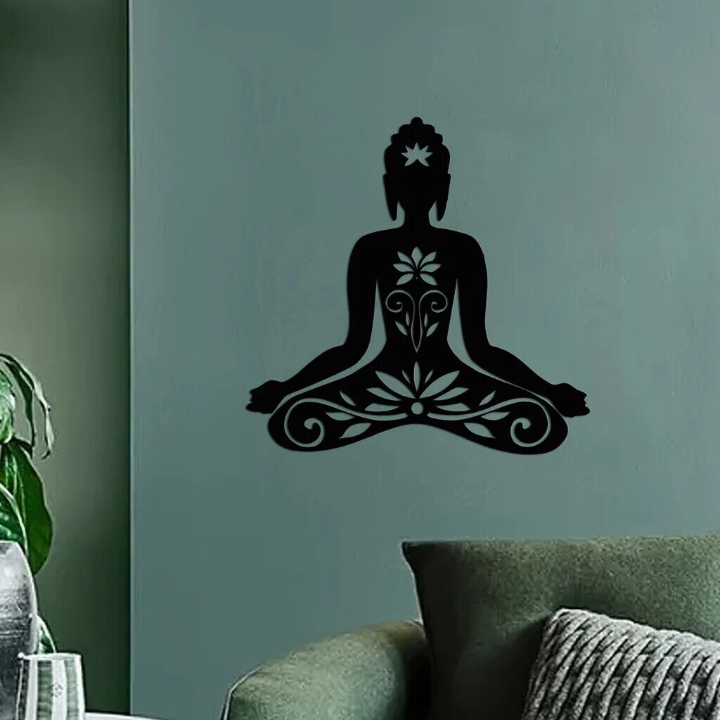 1pc Buddhism Theme Decor Wall Art Decorations, Indoor Black Classic Room Decor