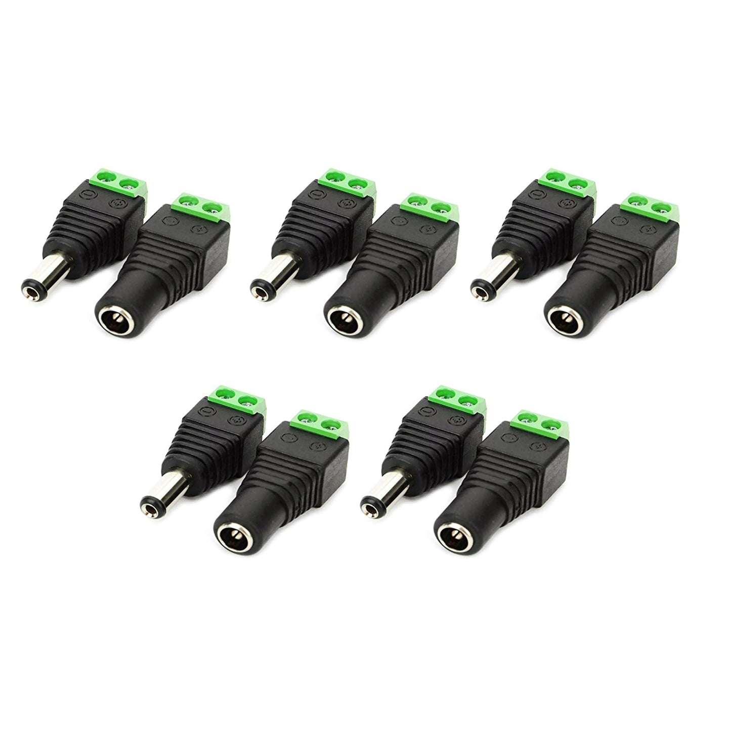 10Pcs Male & Female 5.5mm x 2.1mm DC Power Connector Jack Plug 12V 24V.