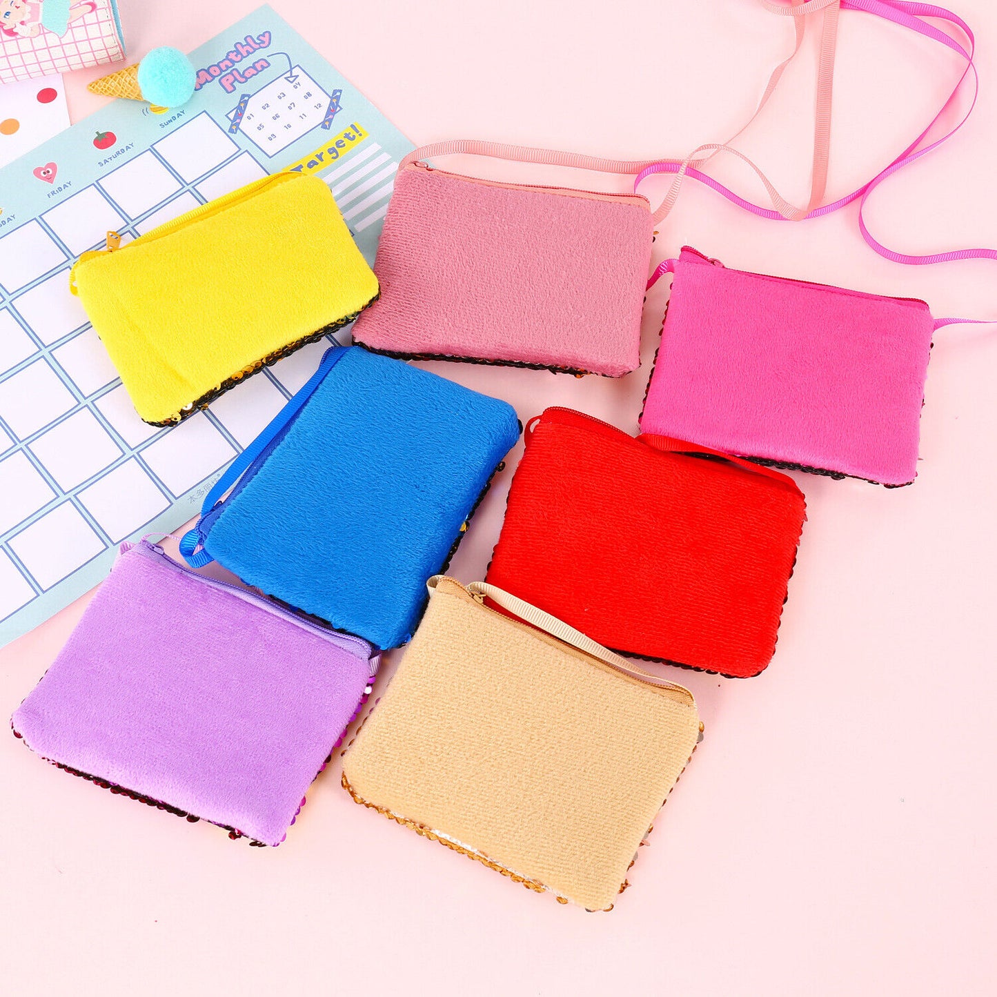 Zipper Purse Bags Women Coin Square Earphone Pouch Portable Purse Pocket Wallet