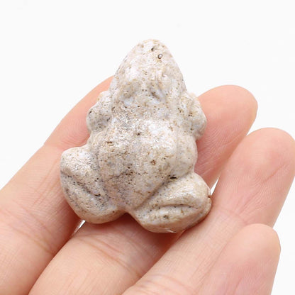 Frog Statue Figurine Natural Stones Hand Carved Ornament Healing Crystal 30x38mm