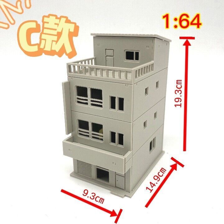 1/64 1/87 1/150 S HO Scale Buildings Train Railway Layout Model House