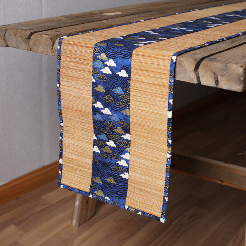 Japanese Table Runner Bamboo Weave Table Cloth Tea Mats Non-Slip Home Decor Chic