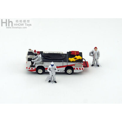 1/72 US Navy Deck Fire Truck + 3 Firefighters For Airport Deck