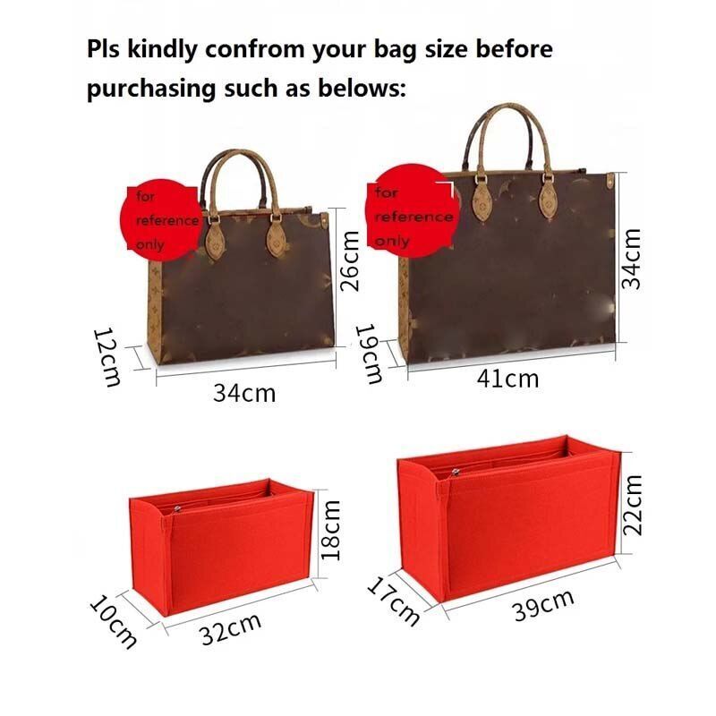 Felt Insert Bag Organizer Handbag Cosmetic Bag Makeup Traveling Inner Purse 1 PC