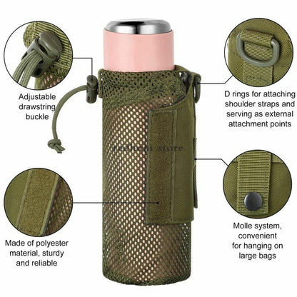 Tactical Water Bottle Pouch Foldable Holster Backpack Sports Water Sleeve Bag