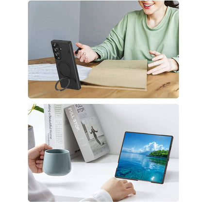 For Samsung Galaxy Z Fold 7 Magnetic Case 360 Kickstand & Ring Holder Shockproof