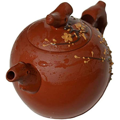 Teapot 9oz Chinese Yixing Clay Zisha Infuser for Loose Tea Blooming plum blossom