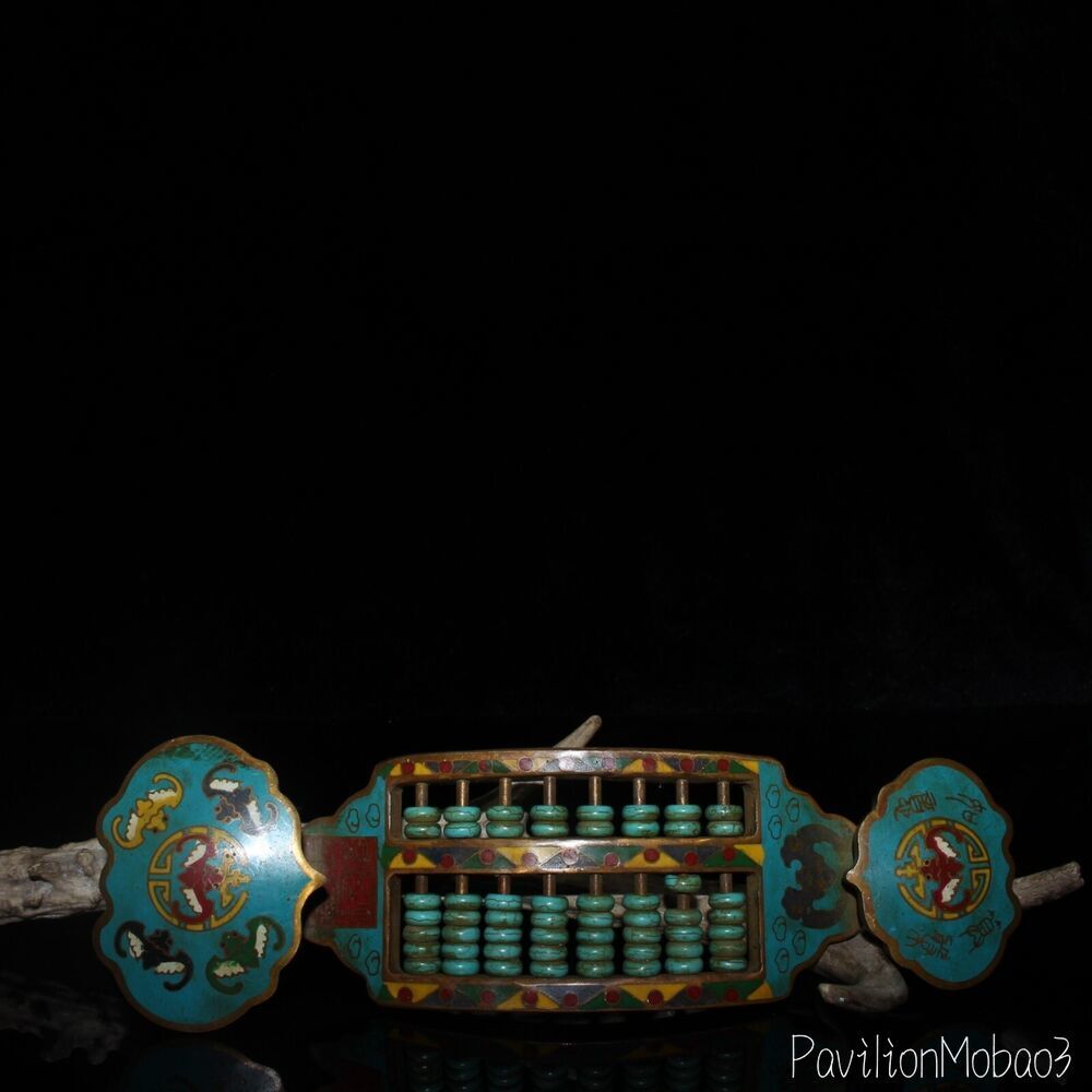 Pure Copper Cloisonn É Wire Cutting with Green Pine Nut Abacus