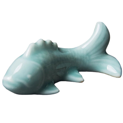 Creative Ceramic Tea Pet Celadon Kung Fu Tea Stand Decoration Shelf Carp