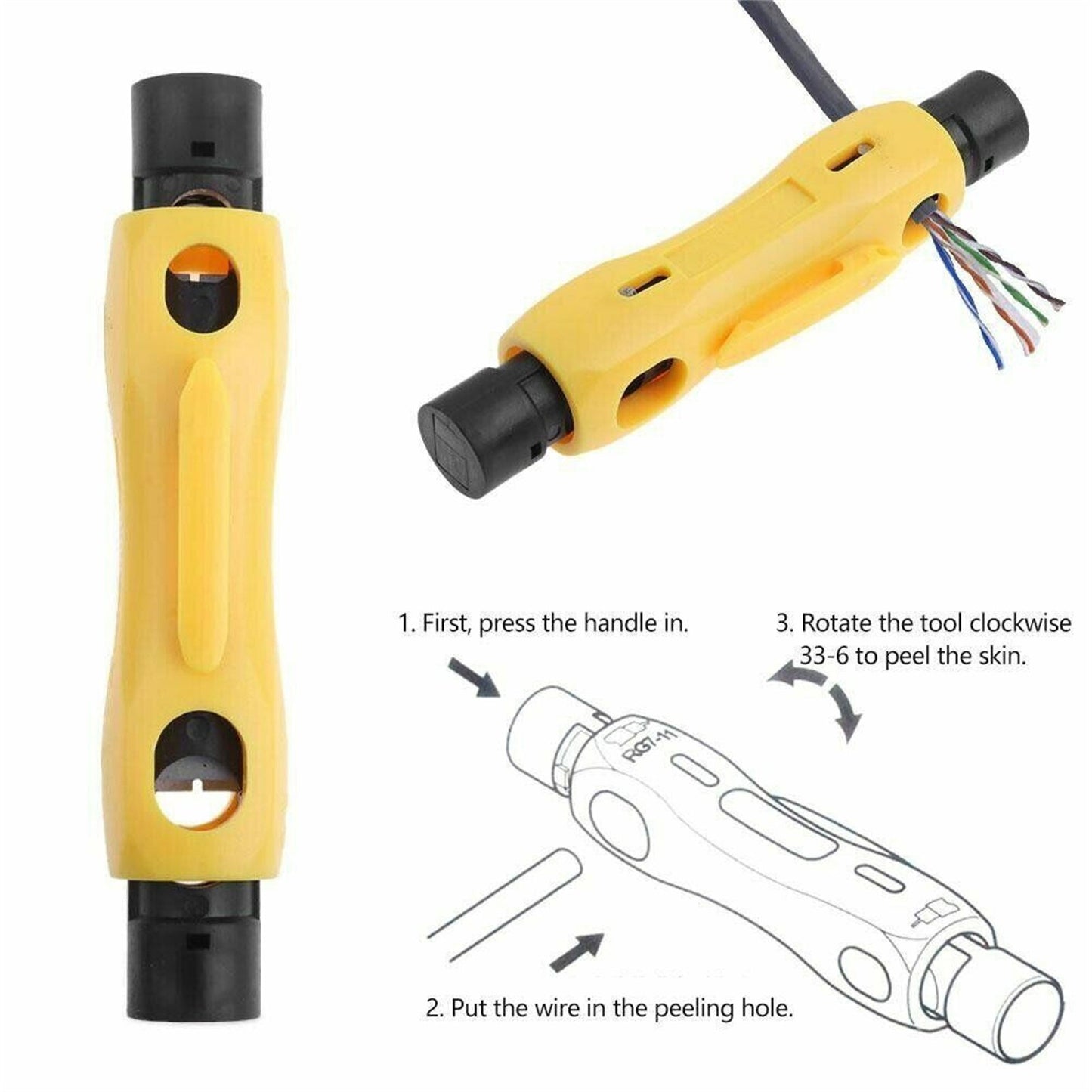 Coaxial Cable Sripper Wire Stripper Pliers For RG59 RG11 RG7 RG6 Repair Kit
