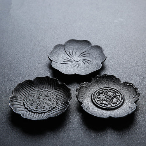 9cm Creative Lotus Design Cup Mat Pottery Cup Saucer Cup Coaster Kung Fu Tea Set