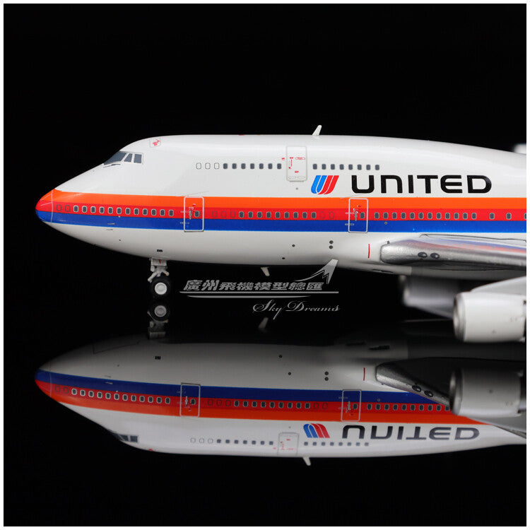 1:400 JC Wings UNITED BOEING 747-400 Passenger Airplane Diecast Aircraft Model