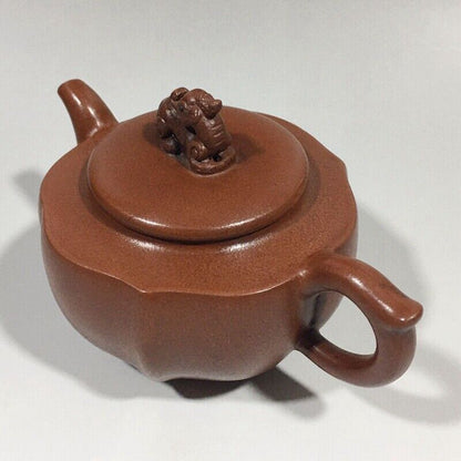 Chinese Yixing Zisha Clay Handmade Exquisite Teapot （菱花壶 底款：汪寅仙）