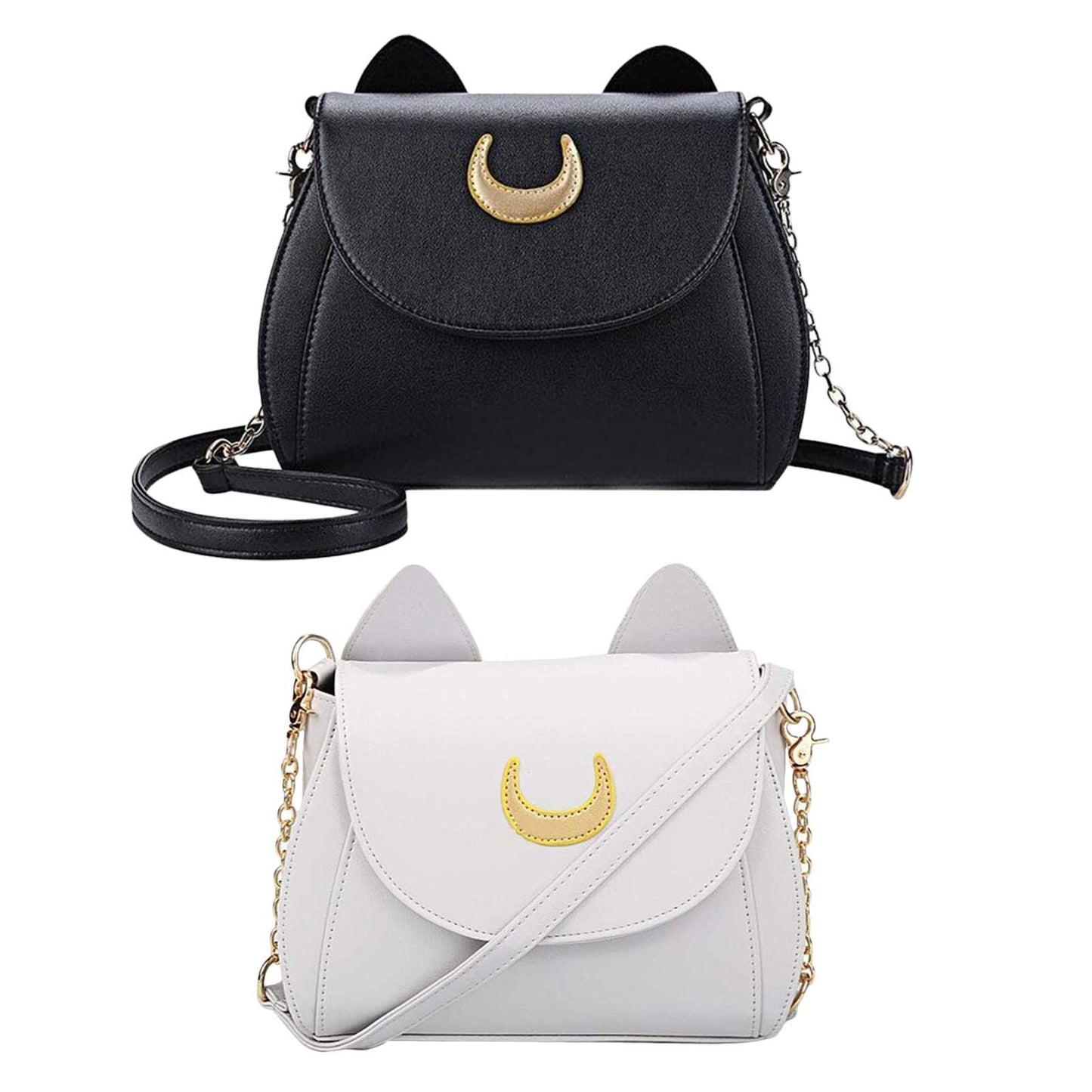 Cat Ear Crossbody Bag Small Shoulder Synthetic Leather Handbag Elegant Traveling