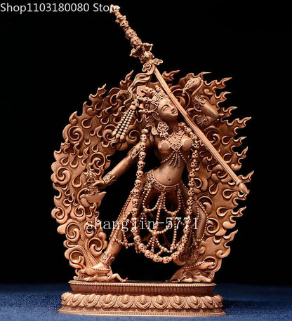 Exquisite Red Copper Carving Vajrayogini Buddha Statue Tibet Buddhism Statue